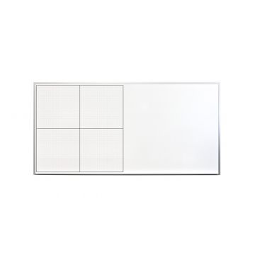 OptiMA® Economy Magnetic 4' X 8' XY Grid Board, Bold 1/8" X/Y Axis Lines, 3/4" Grid Pattern w/ Lines 1/32" Thick, Aluminum Trim and Tray