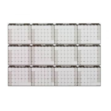 OptiMA® Dry Erase 2023 Full Year Calendar Decal, 36" x 48", Peel and Stick