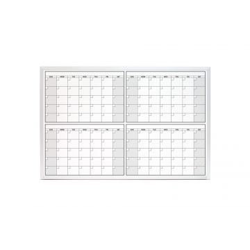 OptiMA® 4 Month / 120 Day Dry Erase Calendar, 2' x 3', Aluminum Trim and Tray