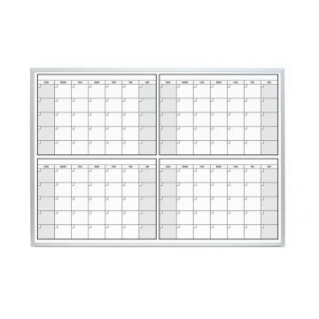 OptiMA® 4 Month / 120 Day Dry Erase Calendar, 32" x 45.5", Aluminum Trim and Tray