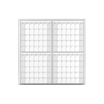 OptiMA® 4 Month / 120 Day Dry Erase Calendar, 4' x 4', Aluminum Trim and Tray