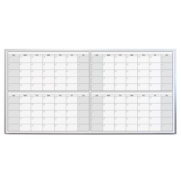 OptiMA® 4 Month / 120 Day Dry Erase Calendar, 4' x 8', Aluminum Trim and Tray