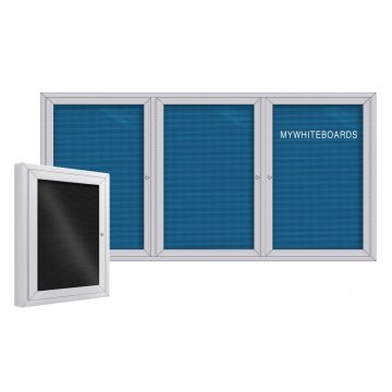 48" x 36" Outdoor Aluminum Enclosed Letter Board with Locking Doors