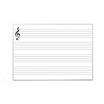Music Print Whiteboard, Aluminum Trim and Tray, Magnetic Receptive