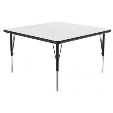 Square 48" x 48" Dry Erase Activity Table, Whiteboard Surface, Adjustable Legs, 42" X 42"