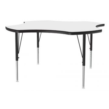 Octagon 48" x 48" Dry Erase Activity Table, Whiteboard Surface, Adjustable Legs, Clover, 48" X 48"