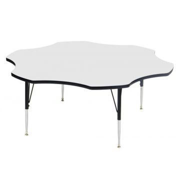 Octagon 48" x 48" Dry Erase Activity Table, Whiteboard Surface, Adjustable Legs, Flower, 60" X 60"