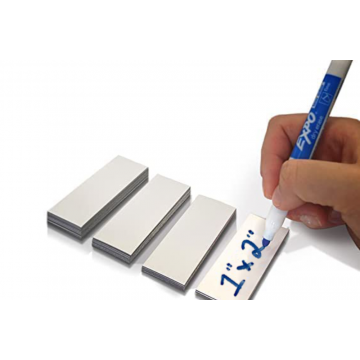White Dry Erase Magnet Labels, 1" x 2" or 2" x 3"