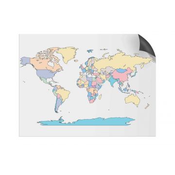 Dry Erase World Map Magnet, 30" x 45.25", Includes Marker and Opti-Wipe™