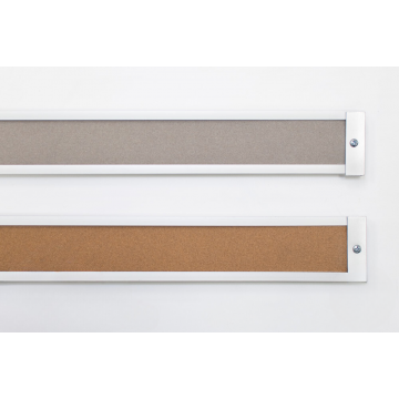 Premium Aluminum Map and Display Rail with 1/4" Thick Forbo Tack Insert, Tan, 2" x 6'