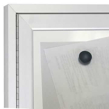 Indoor Enclosed Magnetic Whiteboard Cabinet, 30" x 36", Aluminum Trim, Single Locking Door