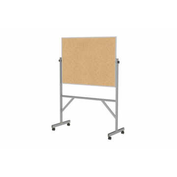 Aluminum Frame Reversible Natural Cork Board, 3' x 4', Cork on Both Sides