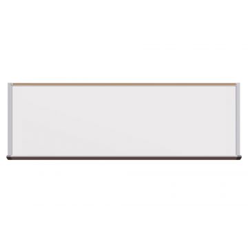 Executive Series Magnetic Porcelain Steel Dry Erase Board on Fiberboard, 1.25" Satin High Profile Trim, Full Length 2.75" Deep Box Tray, 1" Map Rail, 4' x 12'