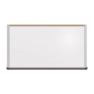 Executive Series Magnetic Porcelain Steel Dry Erase Board on MDF, 1.25" Satin High Profile Trim, Full Length 2.75" Deep Box Tray, 1" Map Rail, 5' x 8'