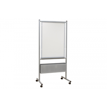 Nest Easel - Portable Double Sided Easel with Dura-Rite Non Magnetic Dry Erase Surface, Silver Powder Coated Frame, 72" x 31.5" x 24"