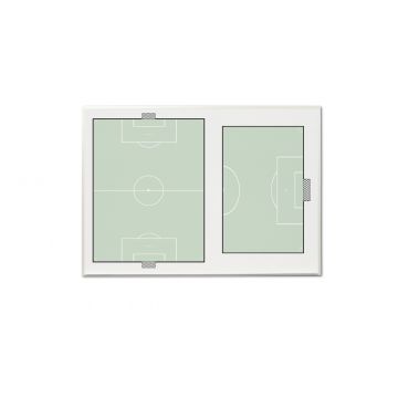 32" x 45.5" Wall Mounted Printed Dry Erase Board with Aluminum Trim, Marker Tray, Magnetic Receptive Surface, and Soccer Print