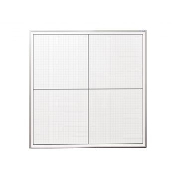 4' x 4' Opti-Print X/Y Magnetic Cartesian Graph Board with 1" Cork Map Rail
