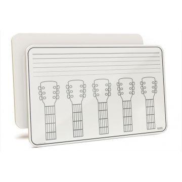 OptiMA® 11" x 17" Double-Sided Guitar Lap Boards, Strings on top, Five guitar necks on the bottom, Print on one side