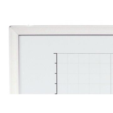 OptiMA® Magnetic Receptive Line Graph Dry Erase Boards, 2' x 3', Axis Printed Bold Black Lines, 1" x 1" Grid Printed Gray, Every 5th Line Bold Gray, Includes Tray, 20 Rows, 30 Columns