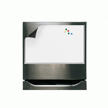 OptiMA® Dry Erase Refrigerator Magnet, Color: White, 17" x 22", Includes Blue Opti-Wipe™ Cloth, 4 Magnetic Marker Rings and 4 Assorted Dry Erase Markers