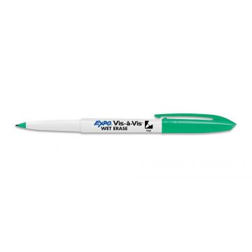 Green Single Expo Vis-a-Vis Wet Erase Marker Fine Point