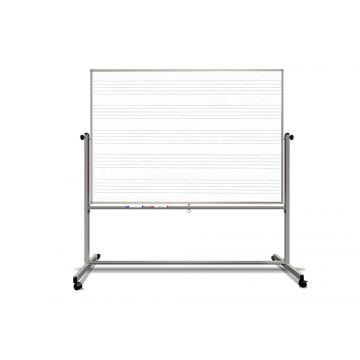 Opti-Print Portable Music Staff Board, 4' x 6', Permanent Music Staff Lines on One Side, Blank Reverse, Magnetic Receptive