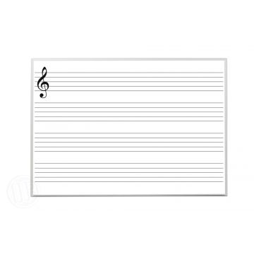 Music Staff Dry Erase Boards, 18" x 24", Magnetic Receptive, Aluminum Trim and Tray, Permanent Staff Lines