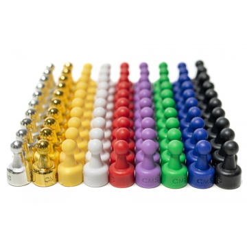 Push Pin Magnet Set - 90 Neodymium Magnets in 8 Colors
