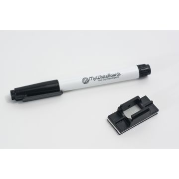 Black Damp Erase Marker with Storage Clip