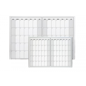 OptiMA® Magnetic Two Month Dry Erase Calendars, Opti-Print, aluminum trim and tray, 2' H X 3' W