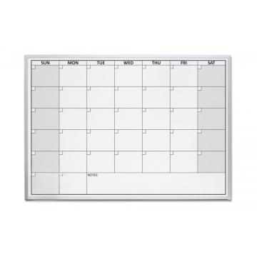 OptiMA® One Month Magnetic Dry Erase Calendars, Opti-Print, aluminum trim and tray, 2' H X 3' W