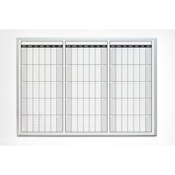 OptiMA® Non-Magnetic Three Month Dry Erase Calendar, Opti-Print economy, aluminum trim and tray, 32" H X 45.5" W