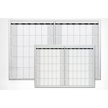 OptiMA® Non-Magnetic Two Month Dry Erase Calendar, Opti-Print economy, aluminum trim and tray, 24" H X 36" W