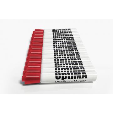 OptiMA® Chisel Tip Dry Erase Markers, 12/Box, Red