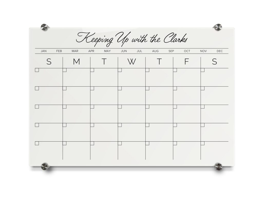 how to stay organized with a whiteboard calendar