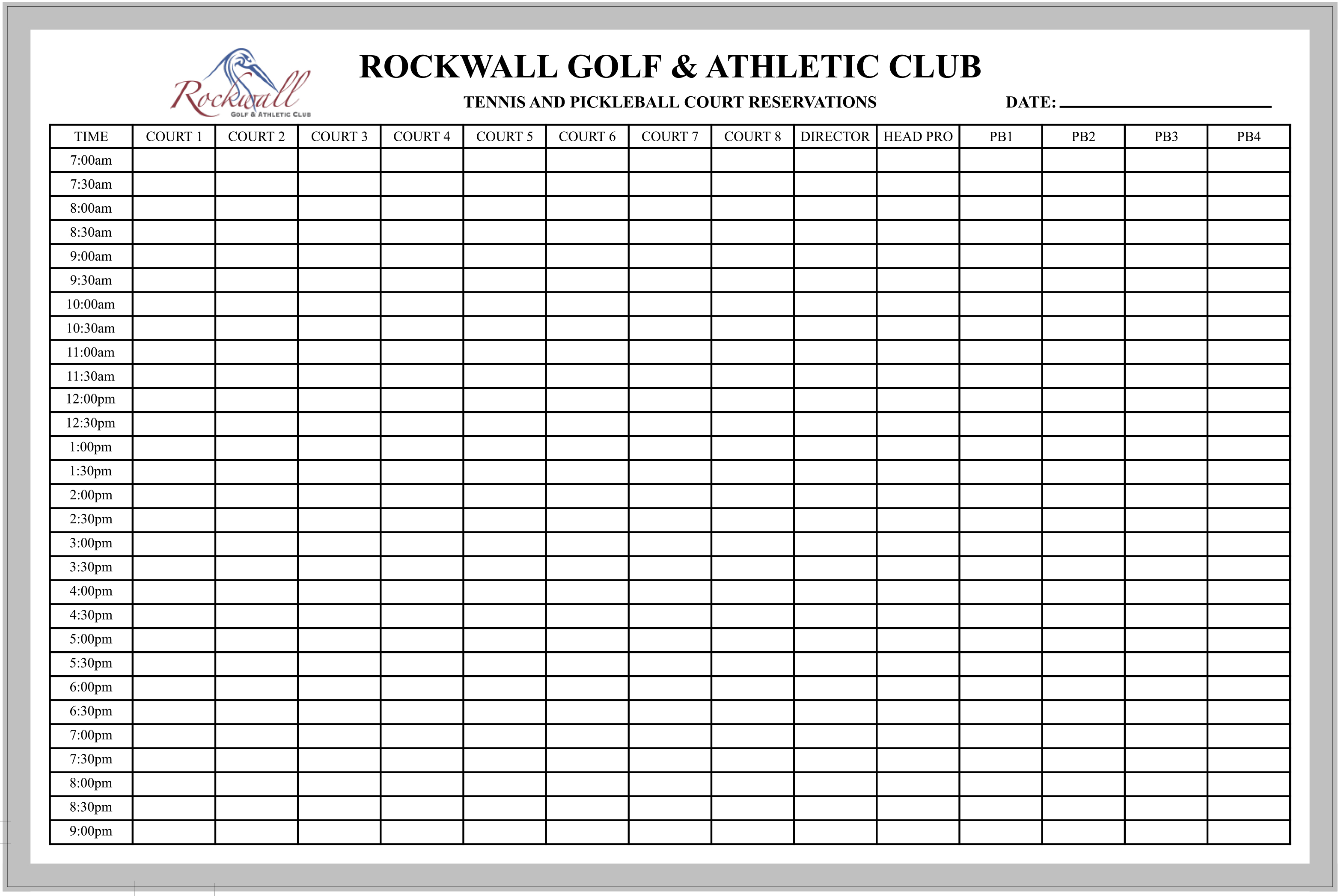 Tennis Reservations Board