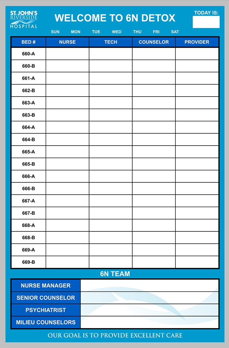 Detox Bed Schedule