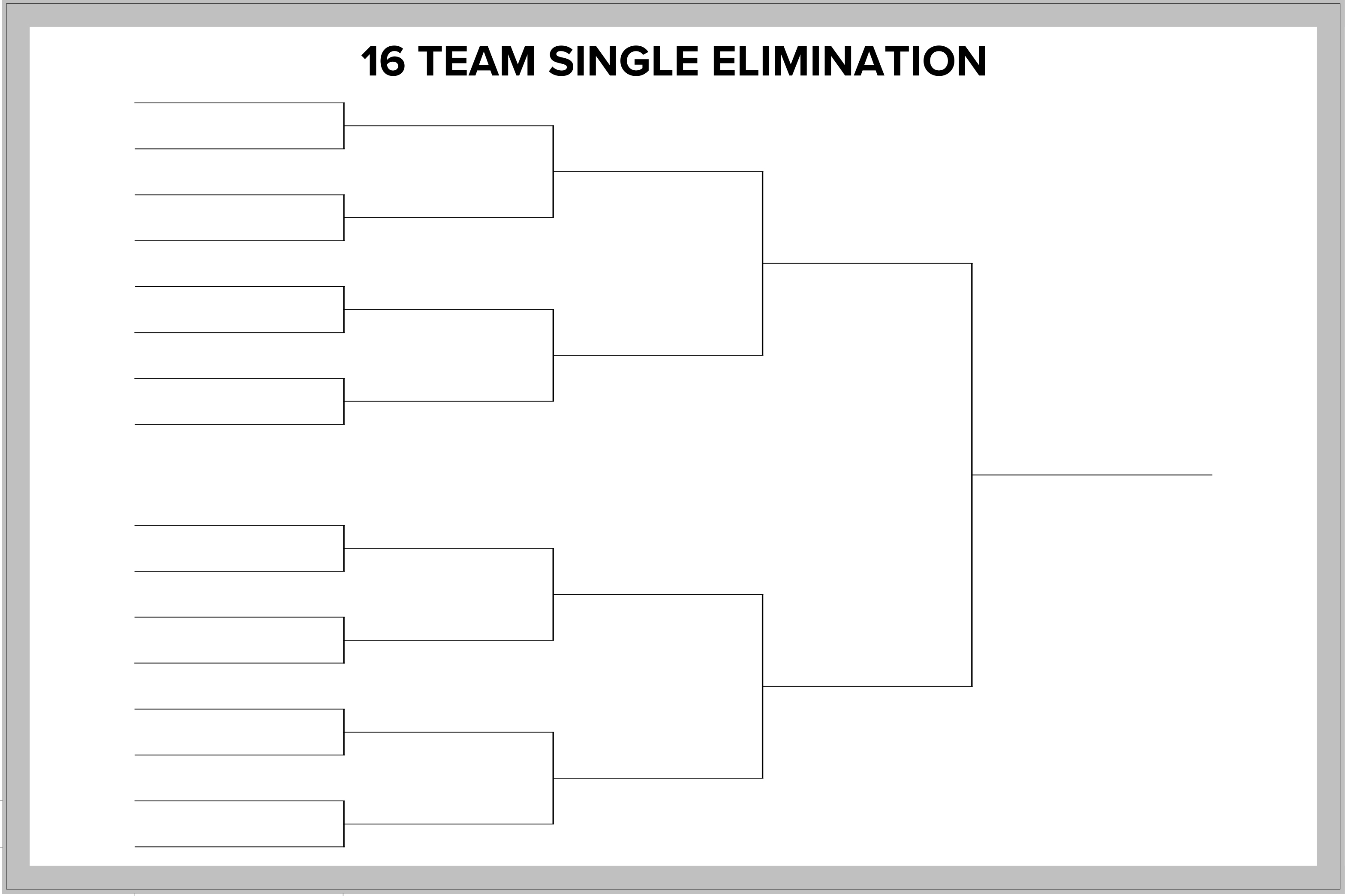 16 Team Single Elimination Tourny Board